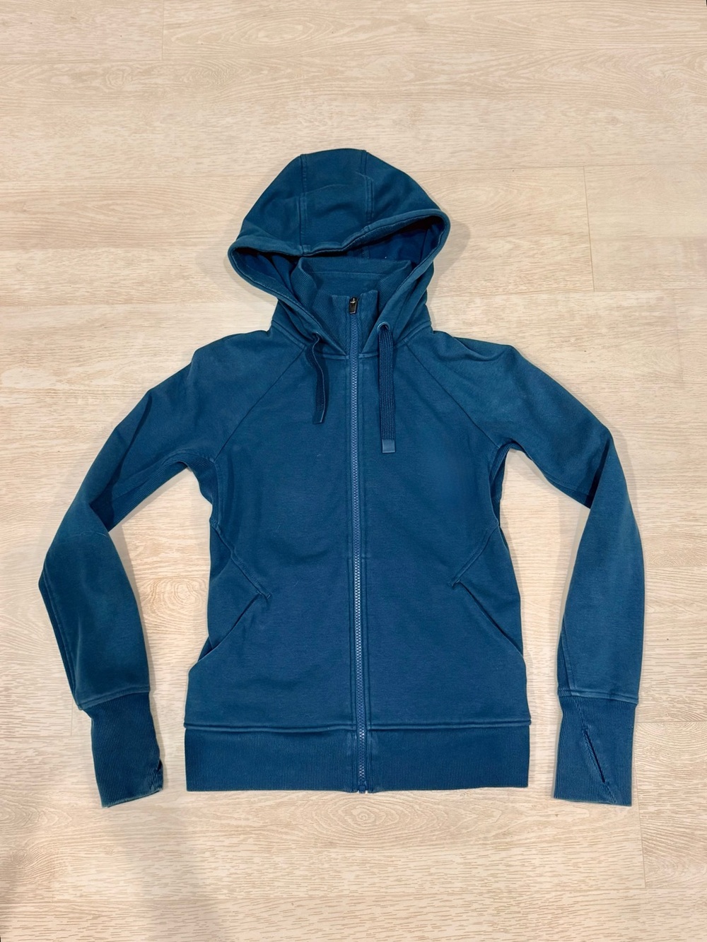 Athleta Teal Full-Zip Hooded Jacket